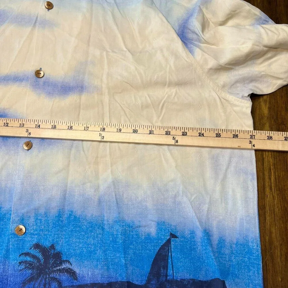 NWT Tommy Bahama Silk Hawaiian Sunset Tye-Dye Shirt XXL - Picture 5 of 6